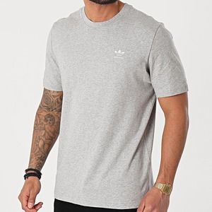 Adidas Essential T-Shirt Heathered Grey Men's Small Short Sleeve Logo Crew Neck